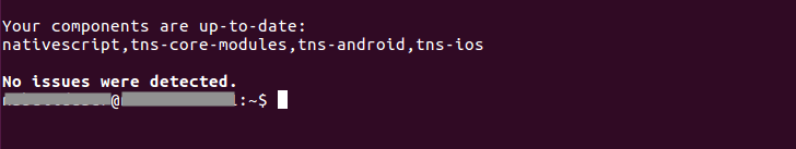 NativeScript tns doctor result