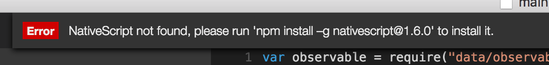 NativeScript not found