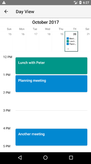 NativeScriptUI-Calendar-ViewMode-Day-Android