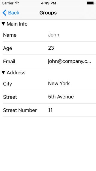 NativeScriptUI-DataForm-Groups-iOS